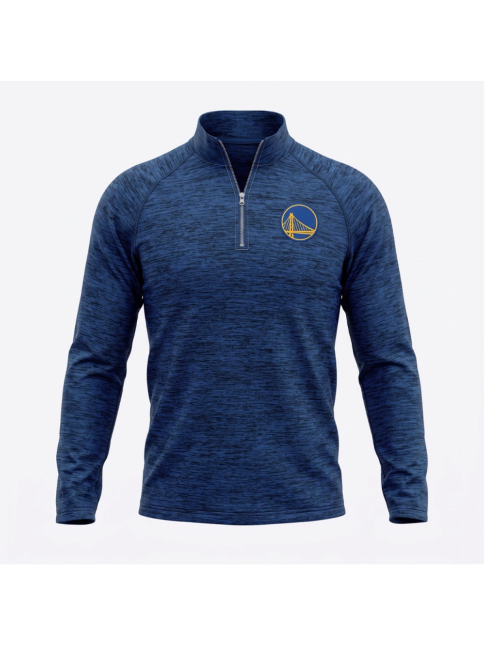 Golden State Warriors Shirt Blue Space Dye NBA Basketball Quarter Zip Men Medium